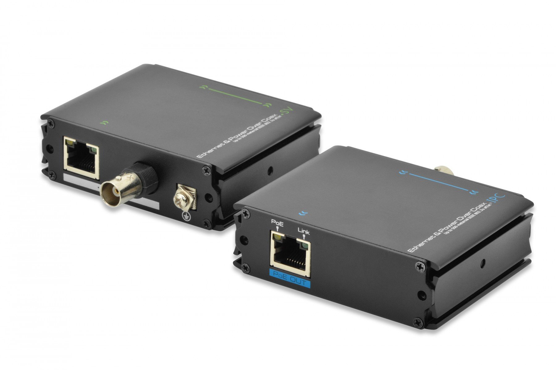 DIGITUS Fast Ethernet PoE+ VDSL Extender over CAT / Coxial Set, up to 500m, 802.3at, Coax/RJ45 (DN-82060) DIGITUS Fast Ethernet PoE+ VDSL Extender over CAT / Coxial Set, up to 500m, 802.3at, Coax/RJ45 (DN-82060)