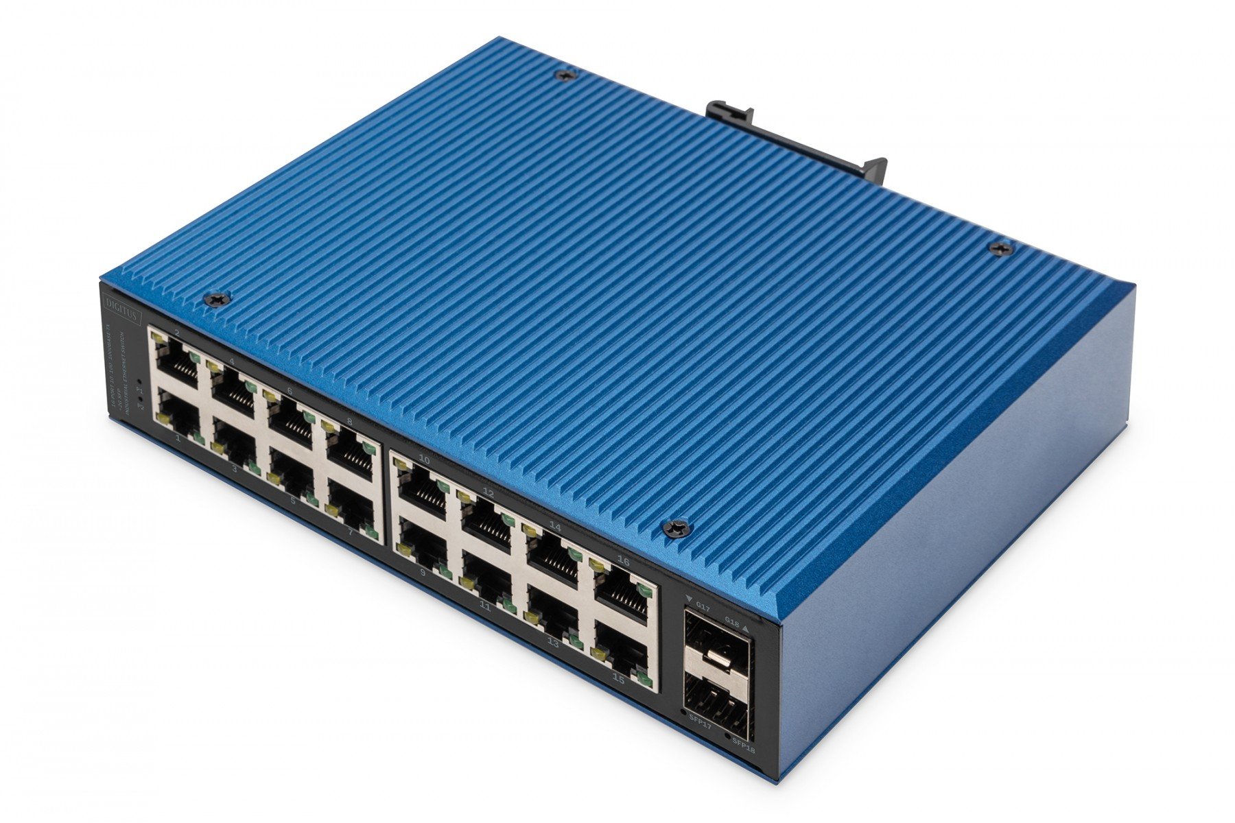 DIGITUS Industrial 16+2 -Port Gigabit Ethernet Switch Unmanaged, 16 RJ45 Ports 10/100/1000 Mbits (DN-651138) DIGITUS Industrial 16+2 -Port Gigabit Ethernet Switch Unmanaged, 16 RJ45 Ports 10/100/1000 Mbits (DN-651138)