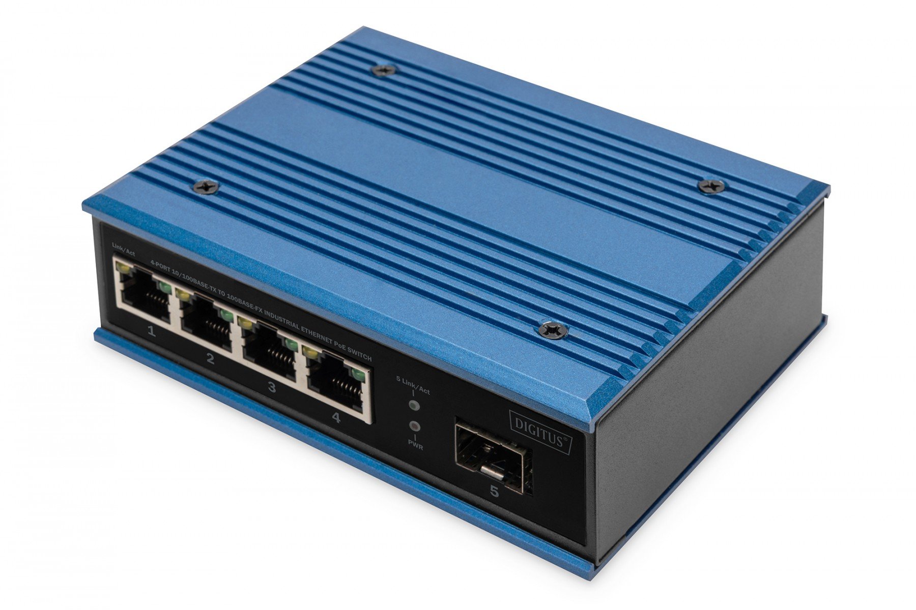 DIGITUS Industrial 4+1 Port Fast Ethernet PoE Switch Unmanaged, 4 RJ45 Ports 10/100 Mbits (DN-651131) DIGITUS Industrial 4+1 Port Fast Ethernet PoE Switch Unmanaged, 4 RJ45 Ports 10/100 Mbits (DN-651131)