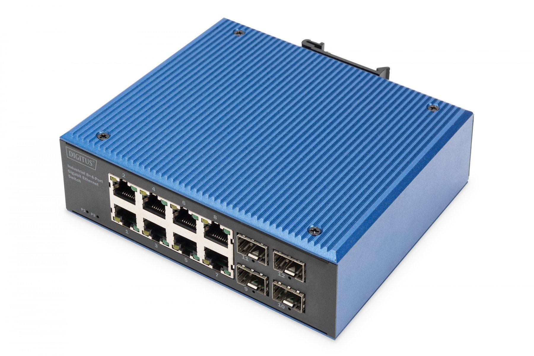 DIGITUS Industrial 8 +4-Port Gigabit Ethernet Switch 8 x GE RJ45 + 2 SFP+ Port (DN-651152) DIGITUS Industrial 8 +4-Port Gigabit Ethernet Switch 8 x GE RJ45 + 2 SFP+ Port (DN-651152)