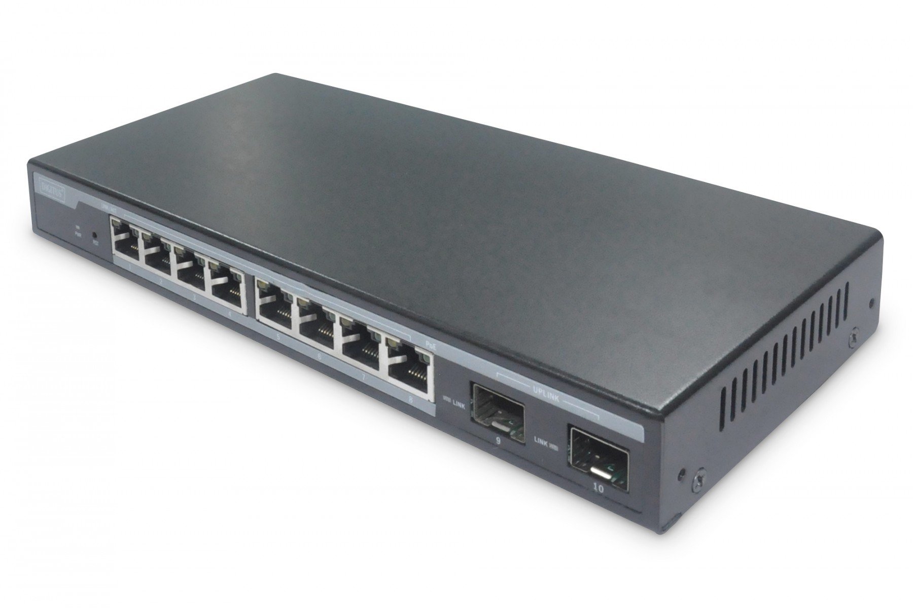 DIGITUS L2 managed Gigabit Ethernet PoE Switch 8-port PoE + 2-port SFP, 86W PoE budget (DN-95344) DIGITUS L2 managed Gigabit Ethernet PoE Switch 8-port PoE + 2-port SFP, 86W PoE budget (DN-95344)