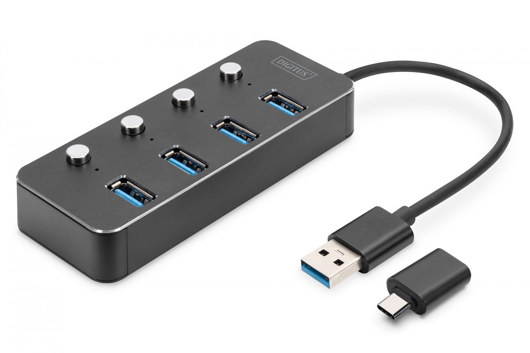 DIGITUS USB 3.0 Hub, 4-port, switch Aluminium housing (DA-70247) DIGITUS USB 3.0 Hub, 4-port, switch Aluminium housing (DA-70247)