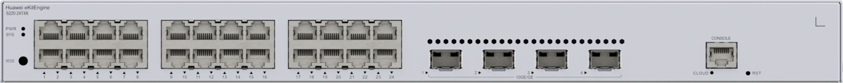 huawei Huawei Switch S220-24T4X (24*GE ports, 4*10GE SFP+ ports, built-in AC power) (98012375)