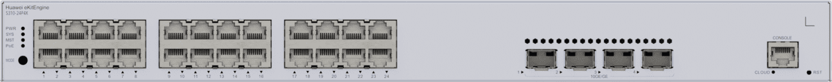 huawei Huawei Switch S310-24P4X (24*GE ports(400W PoE+), 4*10GE SFP+ ports, built-in AC power) (98012382)