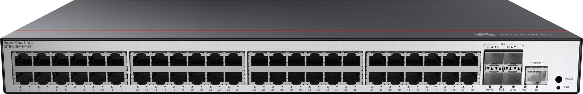 huawei Huawei Switch S5735-L48LP4S-A-V2 (48*10/100/1000BASE-T ports, 4*GE SFP ports, PoE+, AC power) + Software (98012047 + 88037BNM) (S5735-L48LP4S-A-V2)