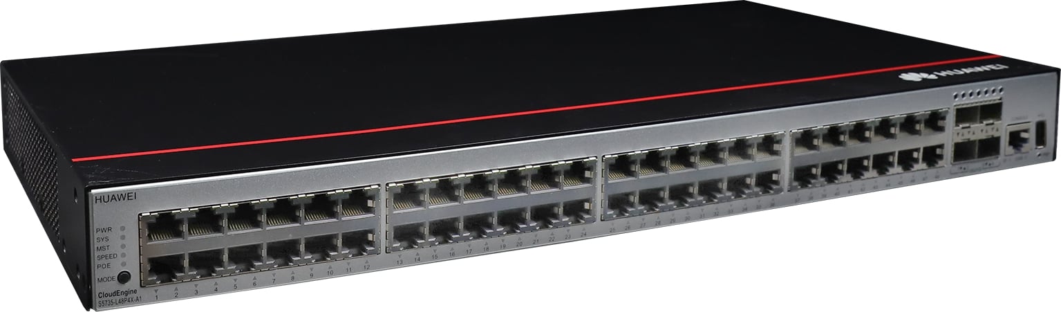 huawei S5735-L48P4X-A1 (48*10/100/1000BASE-T ports, 4*10GE SFP+ ports, PoE+, AC power) - + Software (98011343 + 88037BNM) (S5735-L48P4X-A1)