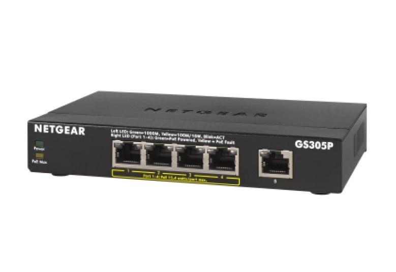 Netgear NETGEAR GS305Pv2 Fara management Gigabit Ethernet (10/100/1000) Power over Ethernet (PoE) Suport Negru (GS305P-200PES)