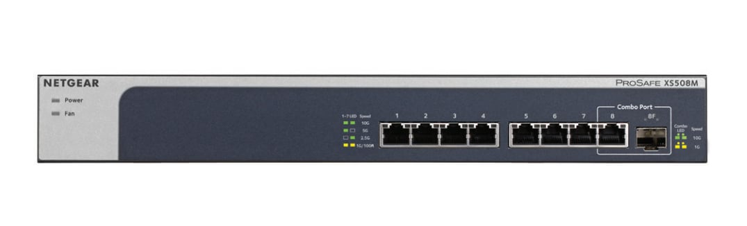 Netgear NETGEAR XS508M Fara management 10G Ethernet (100/1000/10000) Gri, Argint (XS508M-100EUS)