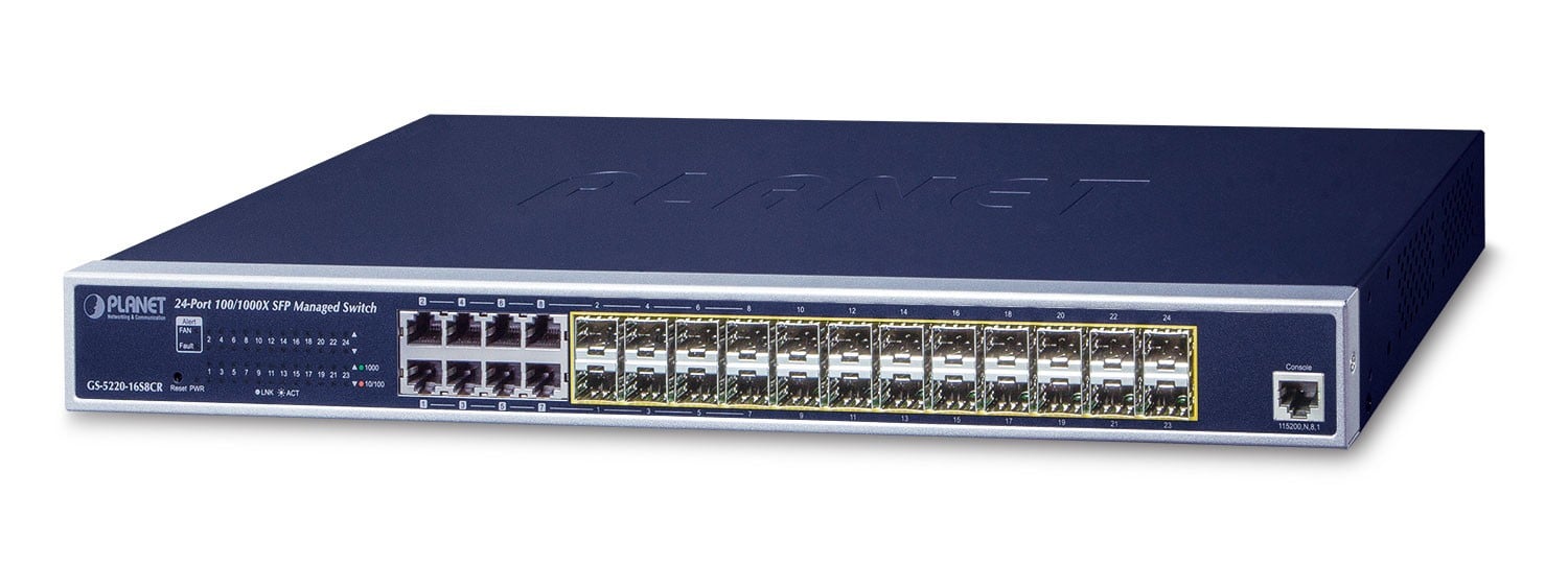 PLANET GS-5220-16S8CR switch-uri Gestionate L2+ Gigabit Ethernet (10/100/1000) 1U Albastru (GS-5220-16S8CR)