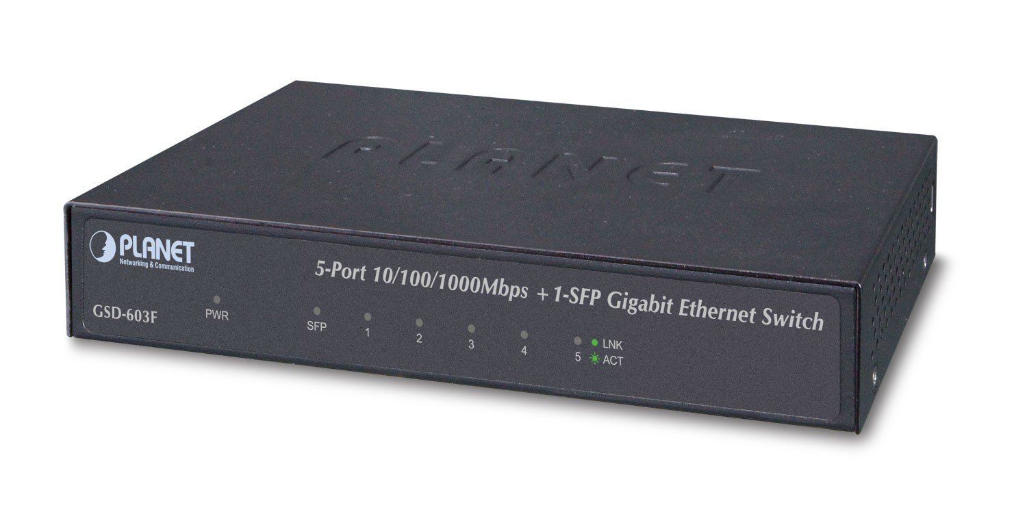 PLANET GSD-603F switch-uri Fara management Gigabit Ethernet (10/100/1000) Negru (GSD-603F)