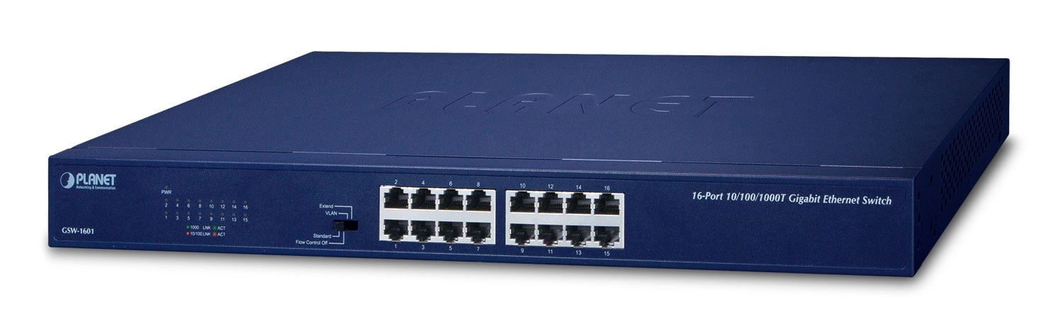 PLANET GSW-1601 switch-uri Fara management Gigabit Ethernet (10/100/1000) 1U Albastru (GSW-1601)