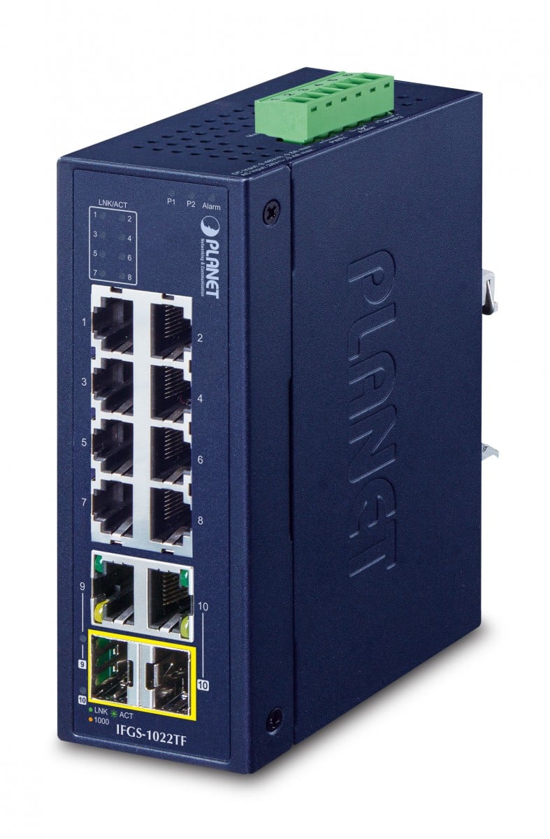 PLANET Industrial 8-Port 10/100TX + Fara management Fast Ethernet (10/100) Albastru (IFGS-1022TF) PLANET Industrial 8-Port 10/100TX + Fara management Fast Ethernet (10/100) Albastru (IFGS-1022TF)