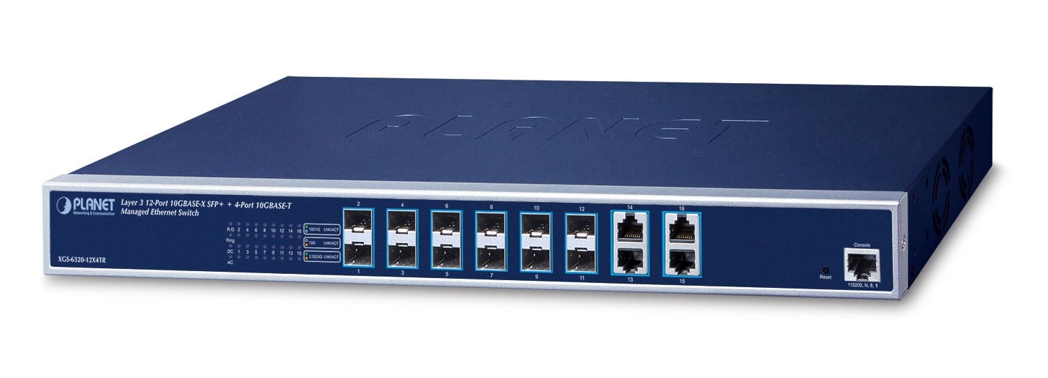 PLANET XGS-6320-12X4TR switch-uri Gestionate L3 10G Ethernet (100/1000/10000) 1U Albastru (XGS-6320-12X4TR)