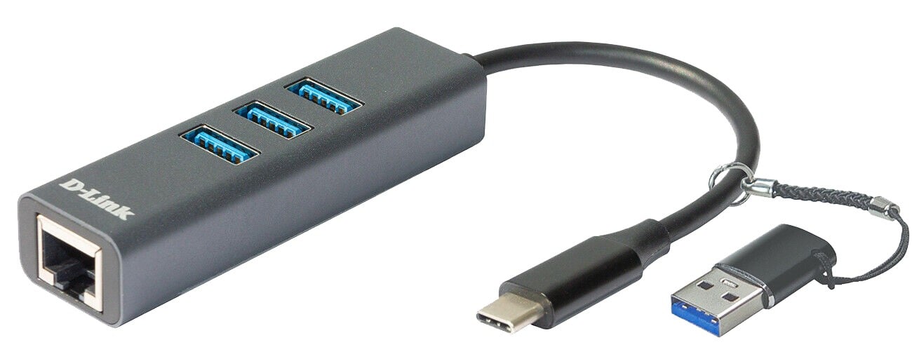 D-Link DUB-2332 hub-uri de interfață USB tip-C 5000 Mbit/s Gri (DUB-2332)