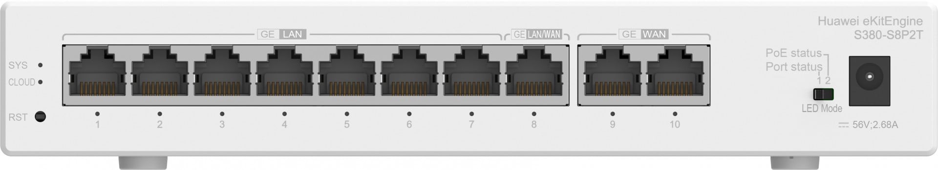 huawei Huawei Gateway S380-S8P2T, 2*GE WAN, 8*GE LAN(PoE+, 124W) (98012180)