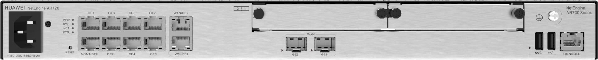 huawei Huawei Router NetEngine AR720, 2*GE combo WAN, 8*GE LAN, 2*USB 2.0, 2*SIC (02354GBG-001)