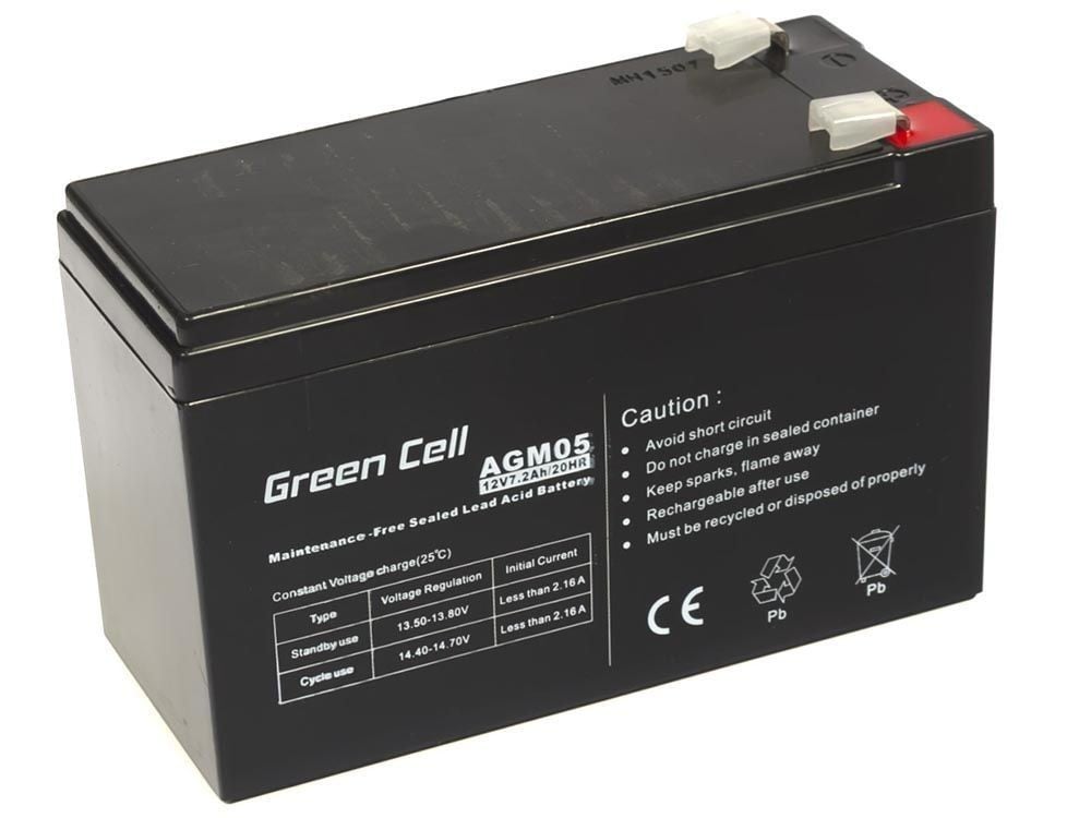 Green Cell AGM05 baterii UPS Acid sulfuric şi plăci de plumb (VRLA) 12 V 7,2 Ah (AGM05) Green Cell AGM05 baterii UPS Acid sulfuric şi plăci de plumb (VRLA) 12 V 7,2 Ah (AGM05)