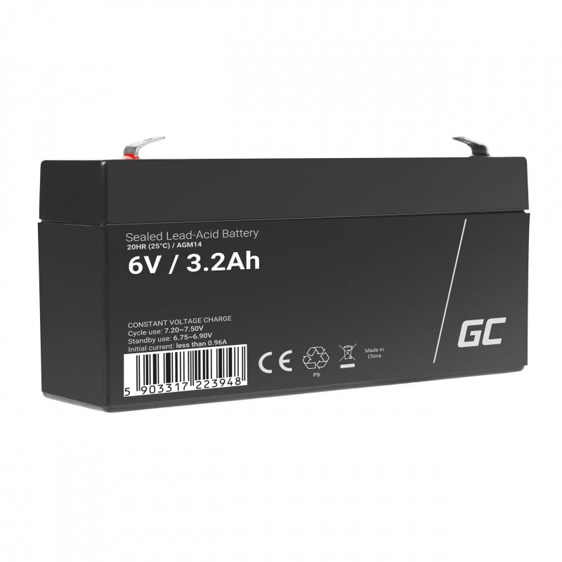 Green Cell AGM14 baterii UPS Acid sulfuric şi plăci de plumb (VRLA) 6 V 3,2 Ah (AGM14) Green Cell AGM14 baterii UPS Acid sulfuric şi plăci de plumb (VRLA) 6 V 3,2 Ah (AGM14)