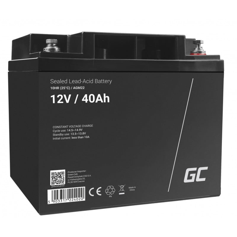 Green Cell AGM22 baterii UPS Acid sulfuric şi plăci de plumb (VRLA) 12 V 40 Ah (AGM22) Green Cell AGM22 baterii UPS Acid sulfuric şi plăci de plumb (VRLA) 12 V 40 Ah (AGM22)
