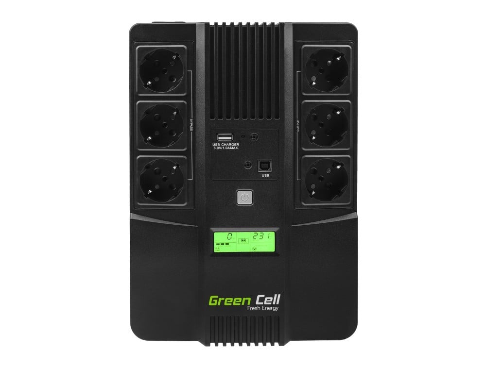 Green Cell AiO 800VA LCD Line-Interactive 0,8 kVA 480 W 6 ieșire(i) AC (UPS07) Green Cell AiO 800VA LCD Line-Interactive 0,8 kVA 480 W 6 ieșire(i) AC (UPS07)