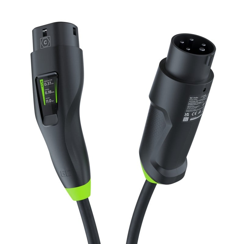 Green Cell Habu EV Mobile Charger 11 kW 7 m Type 2 to CEE 16 A for Charging Electric Vehicles EV PHEV 2in1 Wallbox with GC App (EVGC01) Green Cell Habu EV Mobile Charger 11 kW 7 m Type 2 to CEE 16 A for Charging Electric Vehicles EV PHEV 2in1 Wallbox with GC App (EVGC01)