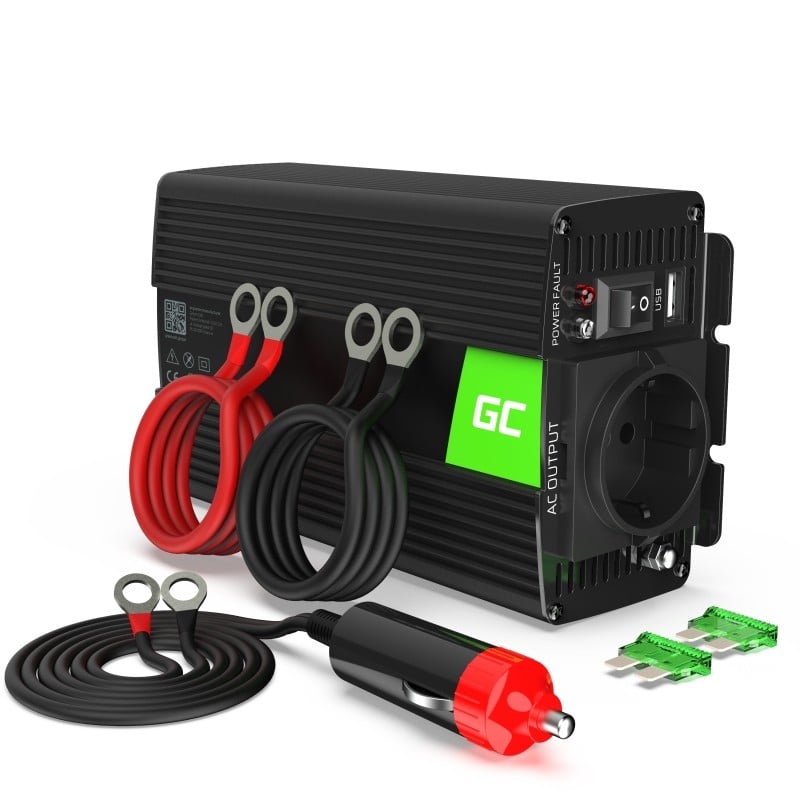 Green Cell INV05DE adaptoare și invertoare de curent Auto 300 W Negru (INV05DE) Green Cell INV05DE adaptoare și invertoare de curent Auto 300 W Negru (INV05DE)