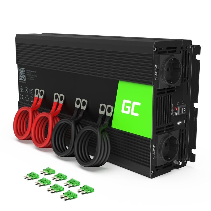 Green Cell INV15 adaptoare și invertoare de curent Auto 3000 W Negru (INV15) Green Cell INV15 adaptoare și invertoare de curent Auto 3000 W Negru (INV15)