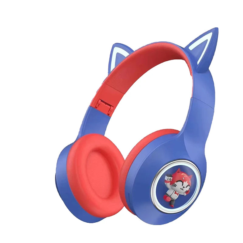 Casti wireless YDM56 model urechi de pisica cu eroi din desene animate, conectare Bluetooth Casti wireless YDM56 model urechi de pisica cu eroi din desene animate, conectare Bluetooth