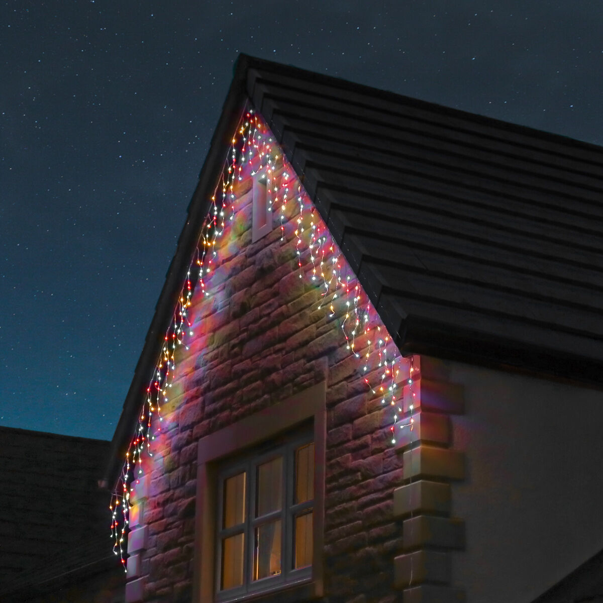 Pachet instalatii Craciun 13 metri turturi, franjuri inegali cu 300 LED-uri Pachet instalatii Craciun 13 metri turturi, franjuri inegali cu 300 LED-uri