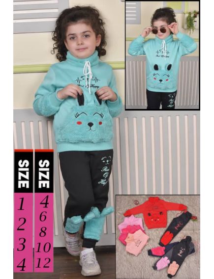 4-12 ani Compleu trening copii fetite vatuit gros model print engros 4-12 ani Compleu trening copii fetite vatuit gros model print engros