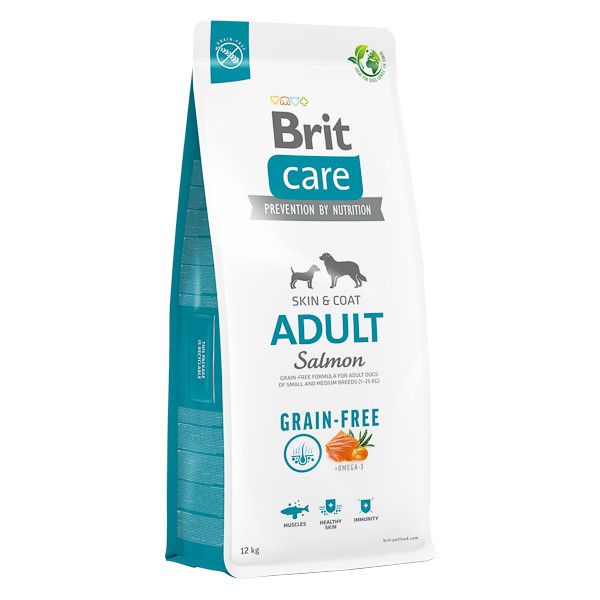 Brit Care Grain-Free Adult, XS-M, Somon, hrană uscată fără cereale câini, piele & blană, 12kg Brit Care Grain-Free Adult, XS-M, Somon, hrană uscată fără cereale câini, piele & blană, 12kg