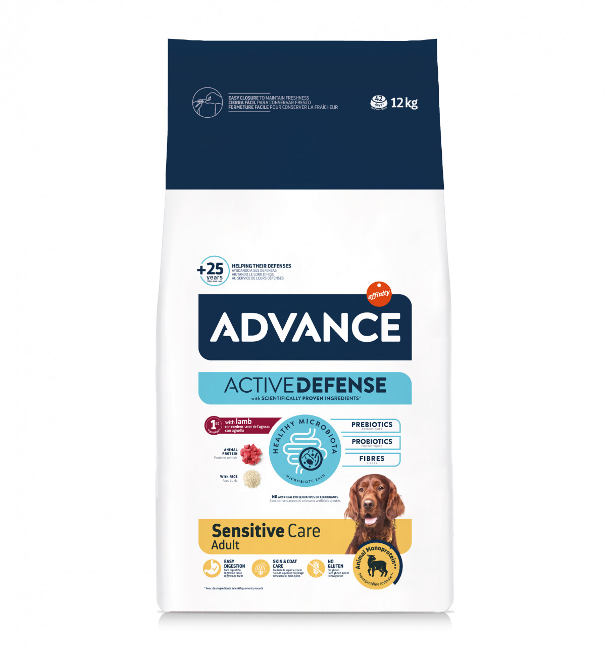 Advance Sensitive, Miel și Orez, hrană uscată câini, sistem digestiv, 12kg Advance Sensitive, Miel și Orez, hrană uscată câini, sistem digestiv, 12kg
