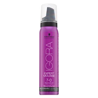 Schwarzkopf Professional Igora Expert Mousse Semi-Permanent Mousse Color spuma de vopsire semipermanentă a părului 7-0 100 ml Schwarzkopf Professional Igora Expert Mousse Semi-Permanent Mousse Color spuma de vopsire semipermanentă a părului 7-0 100 ml