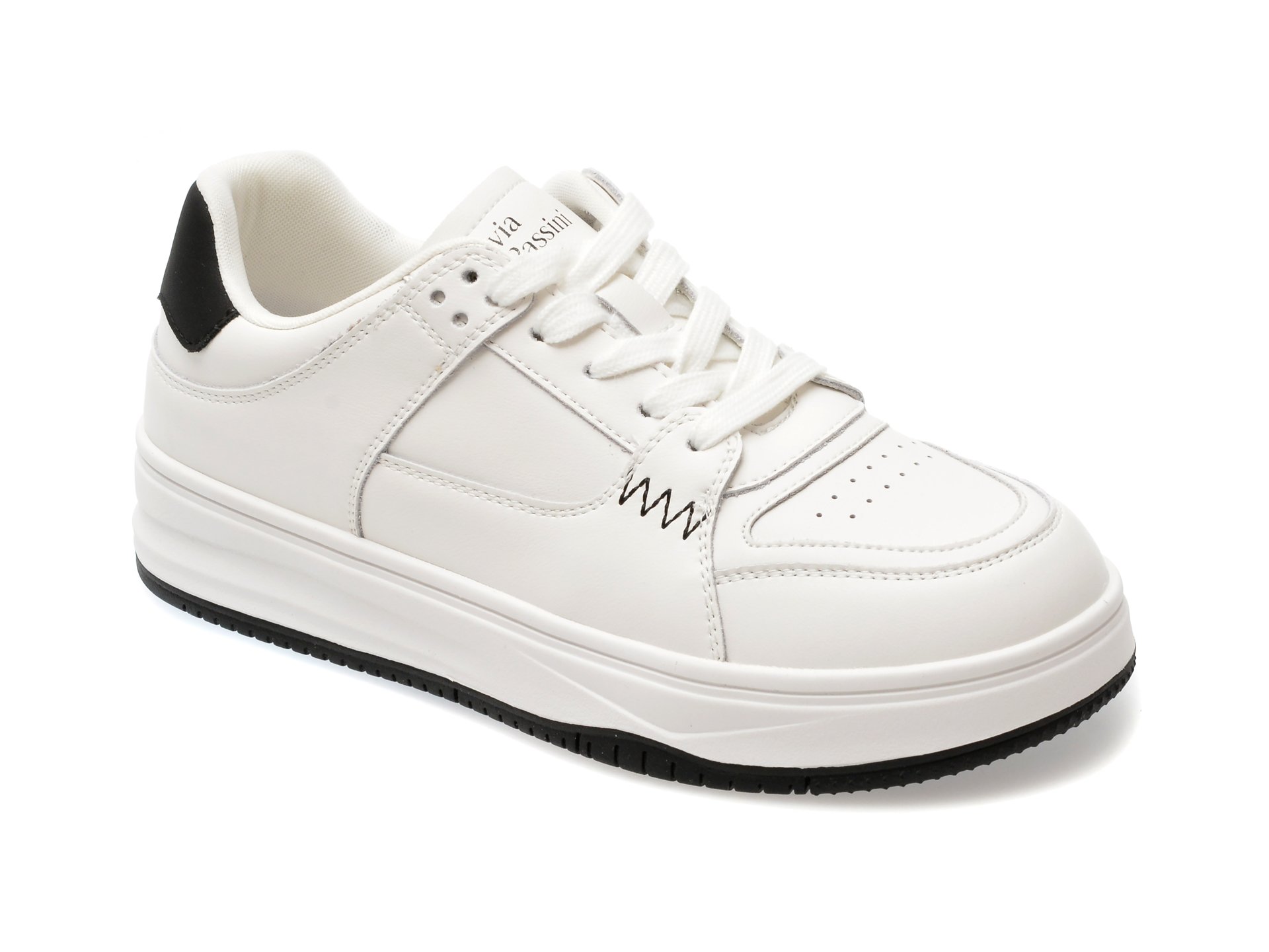 Pantofi casual FLAVIA PASSINI alb-negru, 2A038, din piele naturala Pantofi casual FLAVIA PASSINI alb-negru, 2A038, din piele naturala