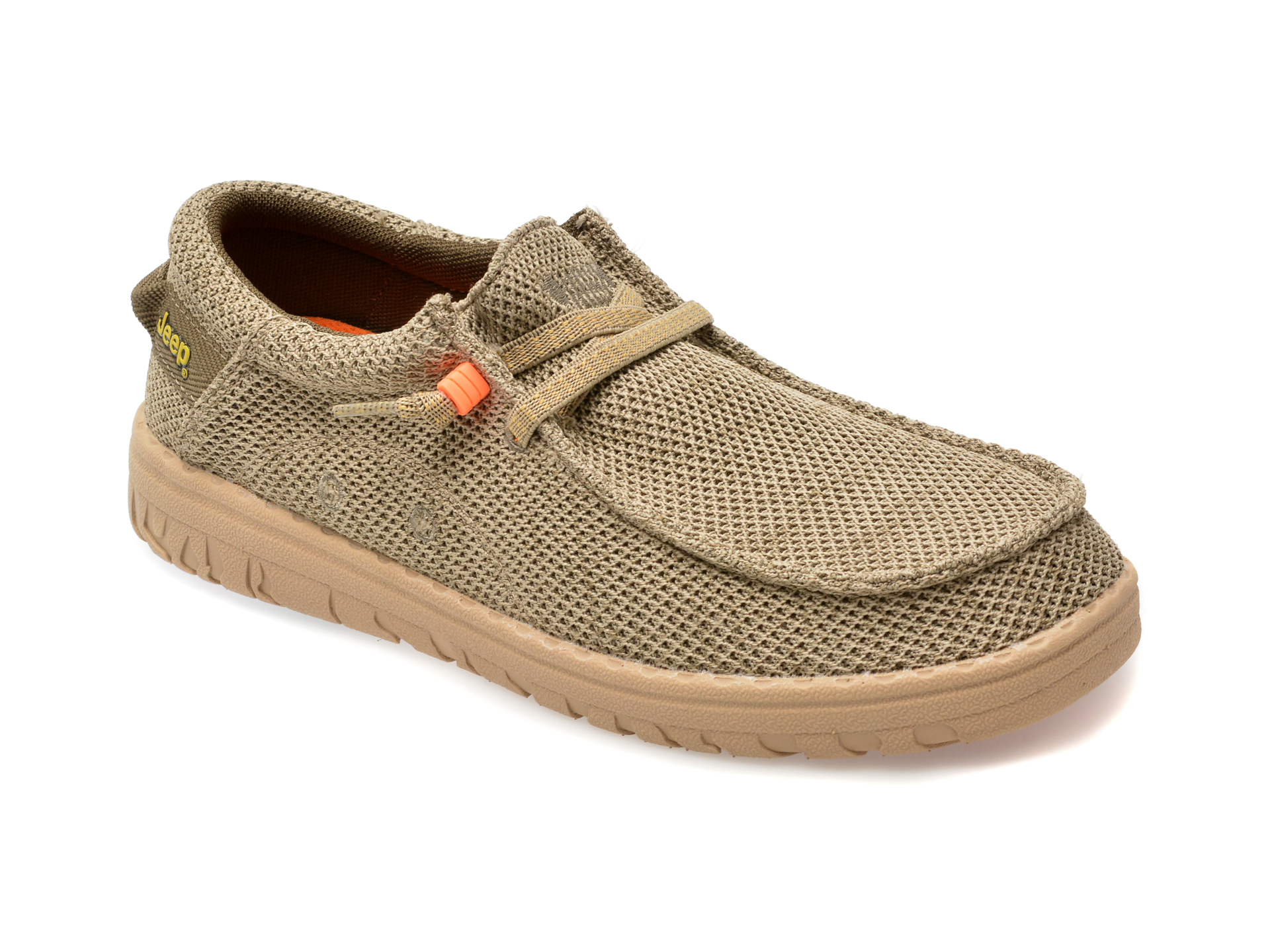 Mocasini casual JEEP kaki, 41050, din material textil Mocasini casual JEEP kaki, 41050, din material textil