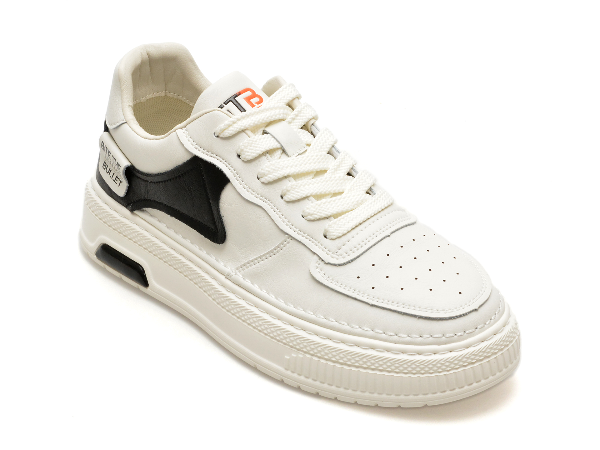 Pantofi casual BITE THE BULLET alb-negru, K900, din piele naturala Pantofi casual BITE THE BULLET alb-negru, K900, din piele naturala