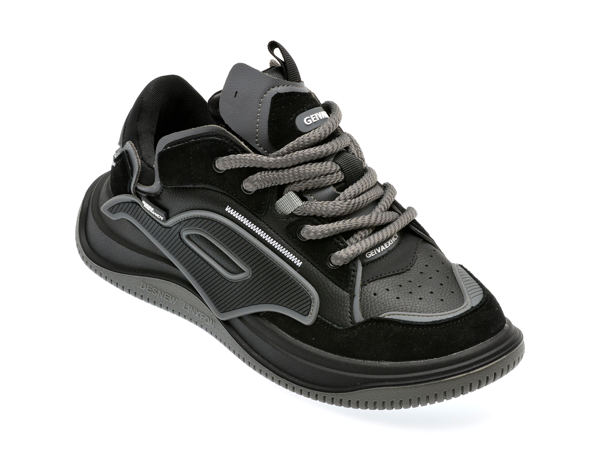 Pantofi casual GEIVAEXHCY negri, 8811, din piele ecologica Pantofi casual GEIVAEXHCY negri, 8811, din piele ecologica