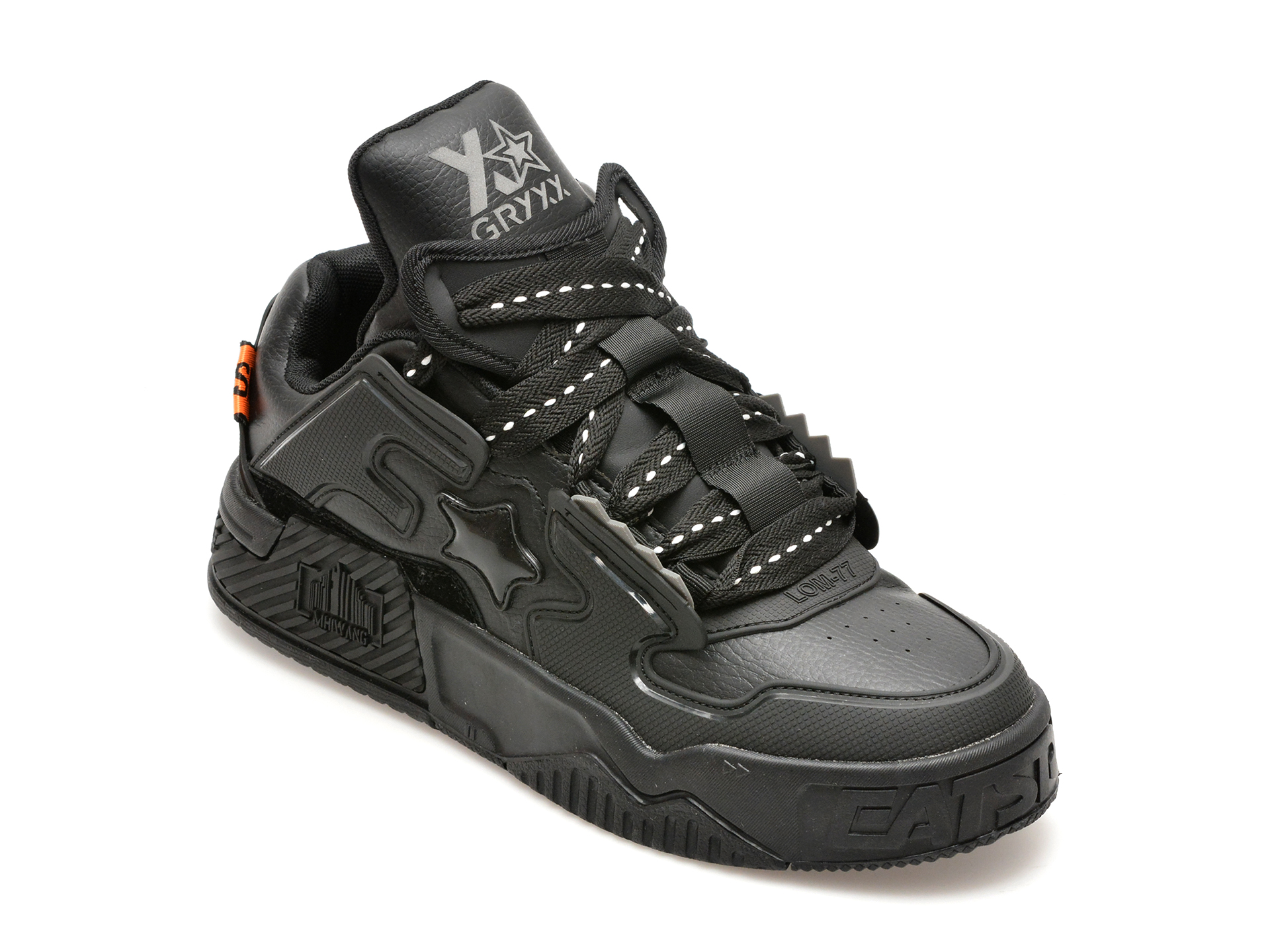 Pantofi sport GRYXX negri, S7201, din piele ecologica Pantofi sport GRYXX negri, S7201, din piele ecologica