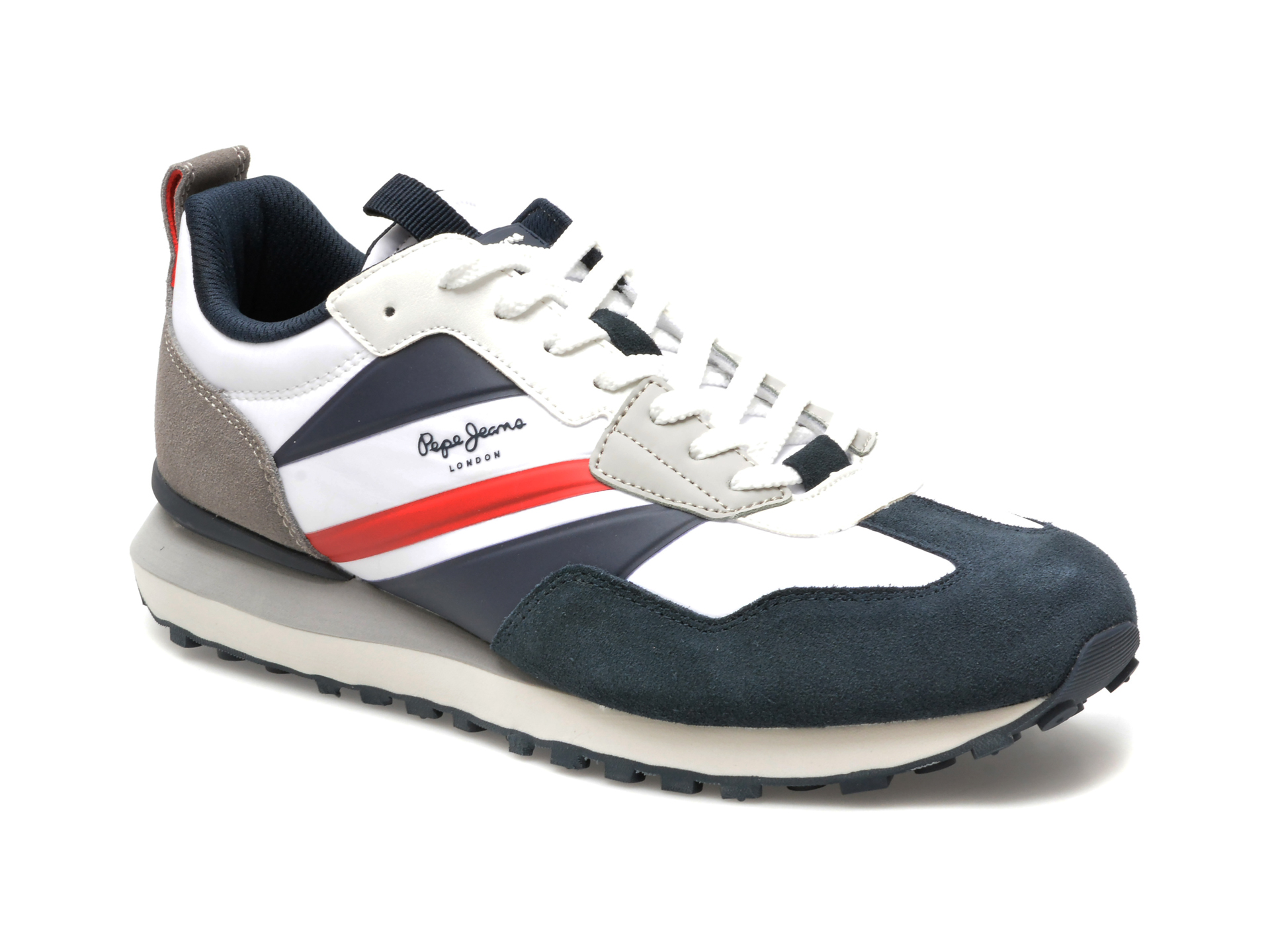 Pantofi PEPE JEANS albi, FOSTER HEAT, din material textil Pantofi PEPE JEANS albi, FOSTER HEAT, din material textil