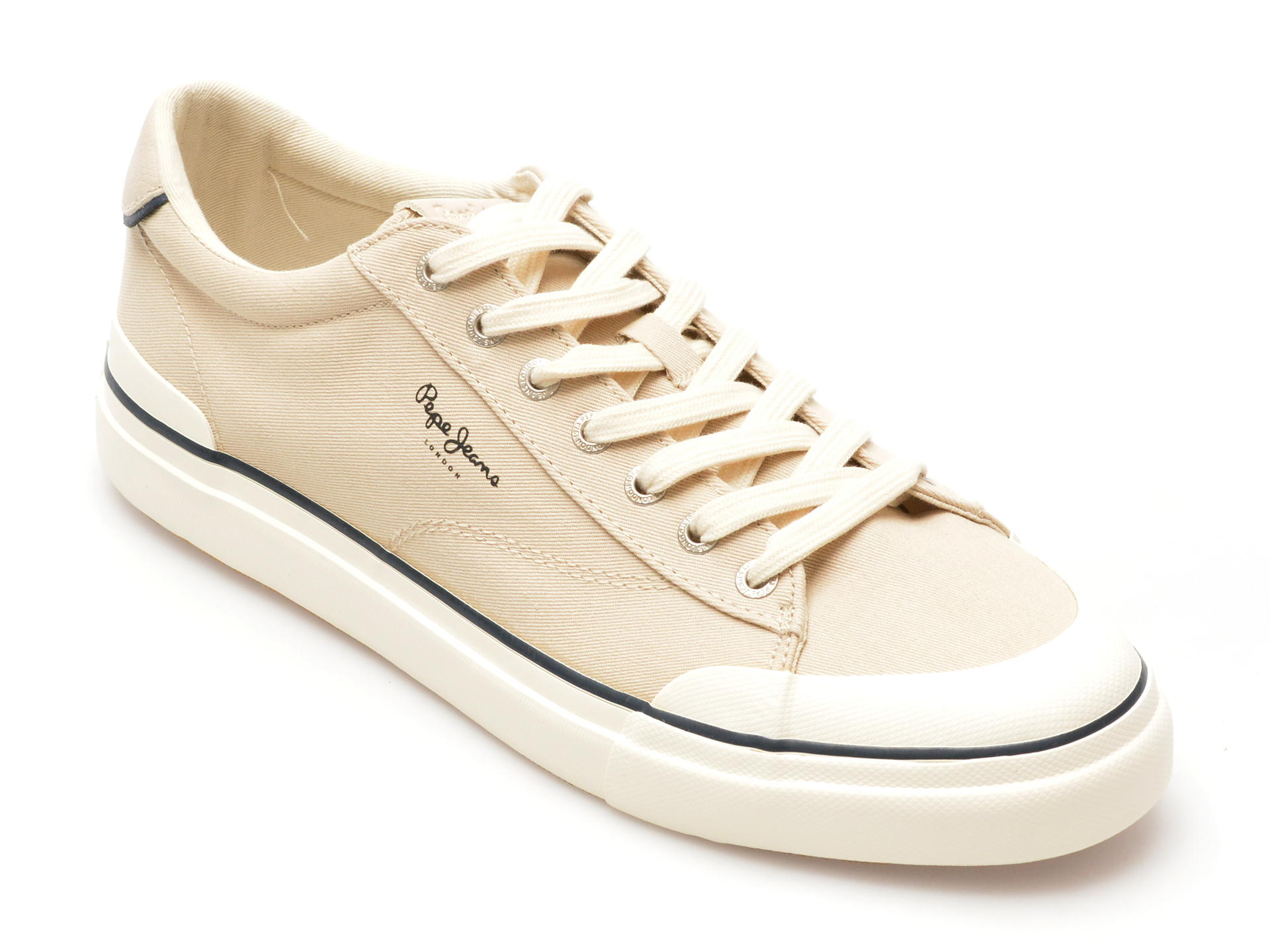 Pantofi PEPE JEANS gri, BEN BASIC, din material textil Pantofi PEPE JEANS gri, BEN BASIC, din material textil