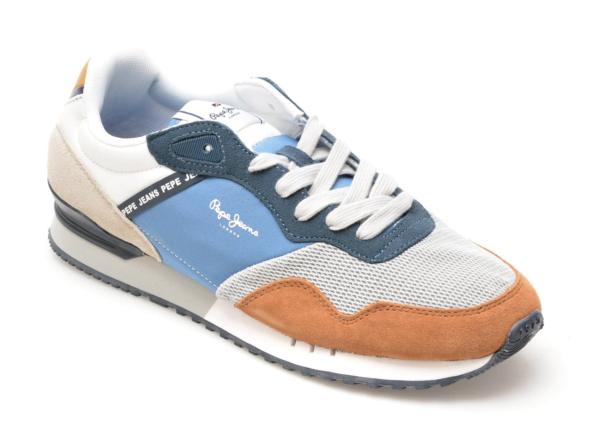 Pantofi sport PEPE JEANS albastri, LONDON ONE VINTED, din material textil Pantofi sport PEPE JEANS albastri, LONDON ONE VINTED, din material textil