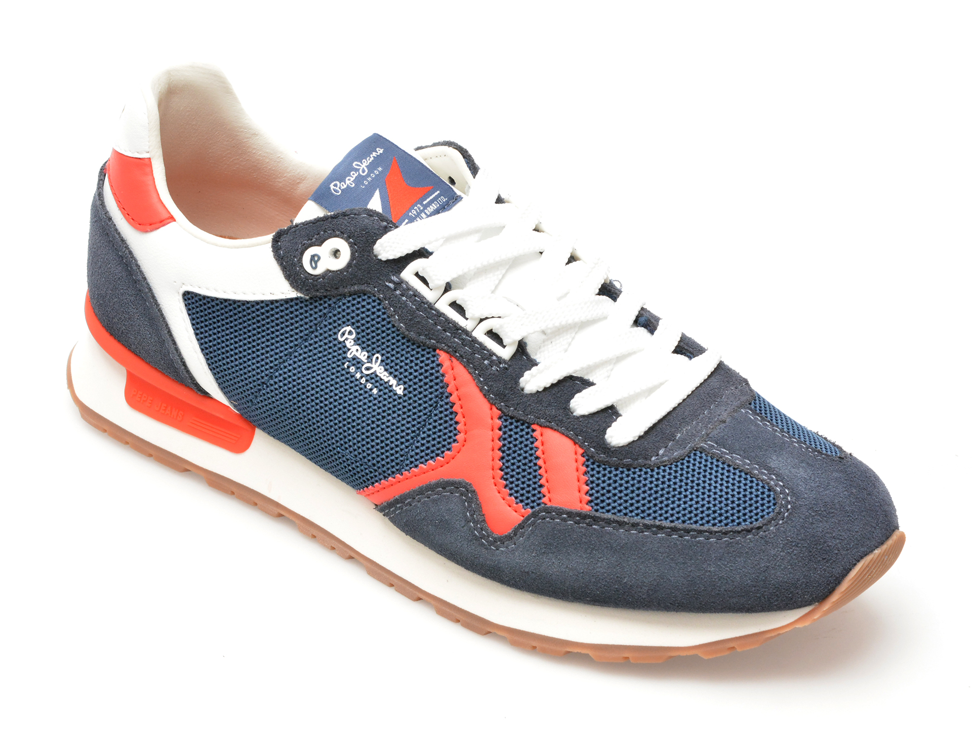 Pantofi sport PEPE JEANS bleumarin, BRIT RETRO, din piele intoarsa Pantofi sport PEPE JEANS bleumarin, BRIT RETRO, din piele intoarsa