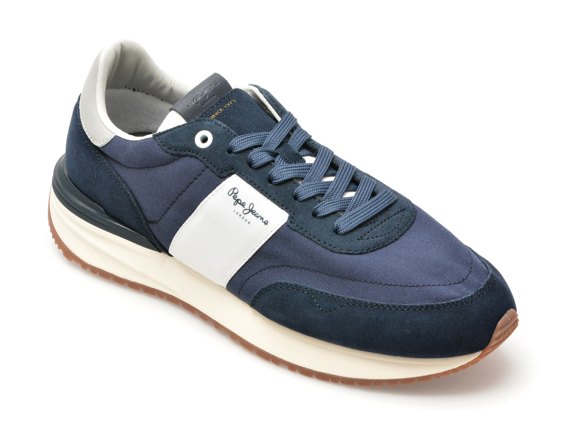 Pantofi sport PEPE JEANS bleumarin, BUSTER TAPE, din material textil Pantofi sport PEPE JEANS bleumarin, BUSTER TAPE, din material textil
