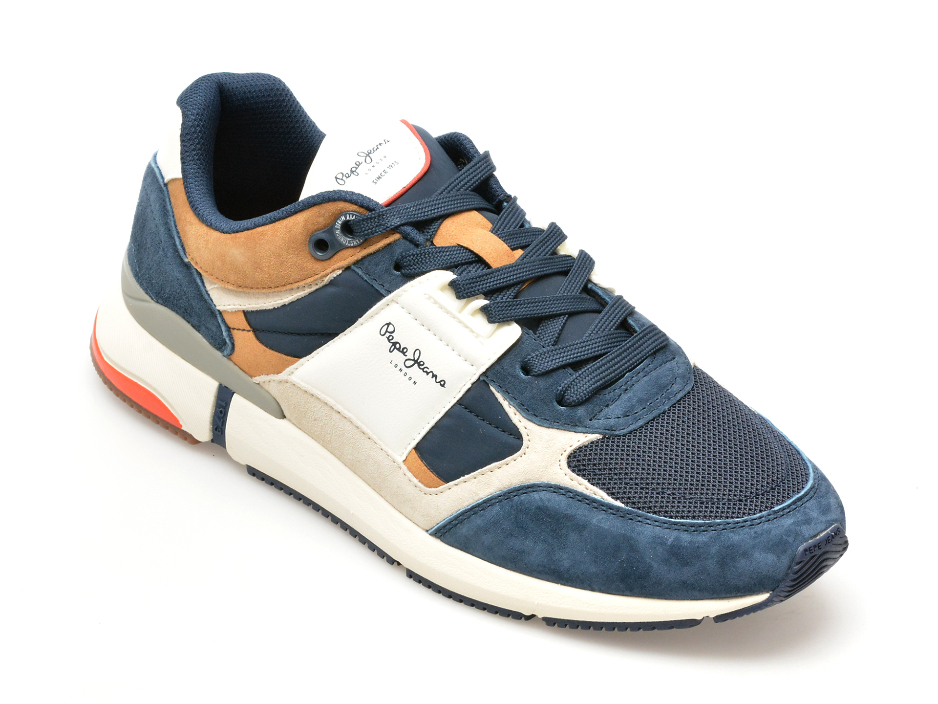 Pantofi sport PEPE JEANS bleumarin, LONDON PRO MESH, din piele intoarsa si material textil Pantofi sport PEPE JEANS bleumarin, LONDON PRO MESH, din piele intoarsa si material textil