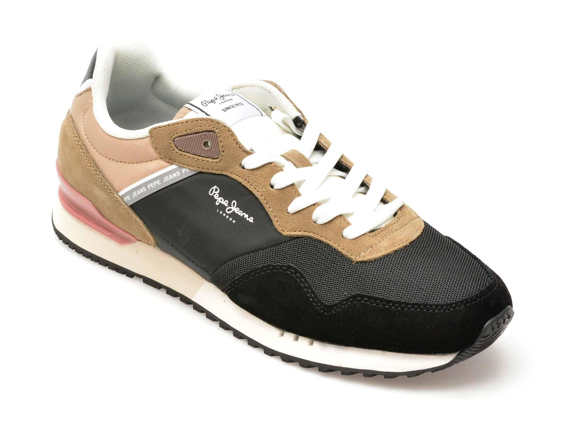 Pantofi sport PEPE JEANS negri, LONDON CLASS, din material textil Pantofi sport PEPE JEANS negri, LONDON CLASS, din material textil