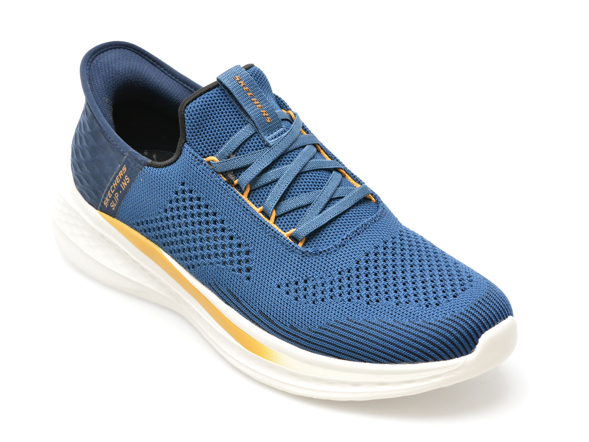 Pantofi sport SKECHERS albastri, SLADE, din material textil Pantofi sport SKECHERS albastri, SLADE, din material textil