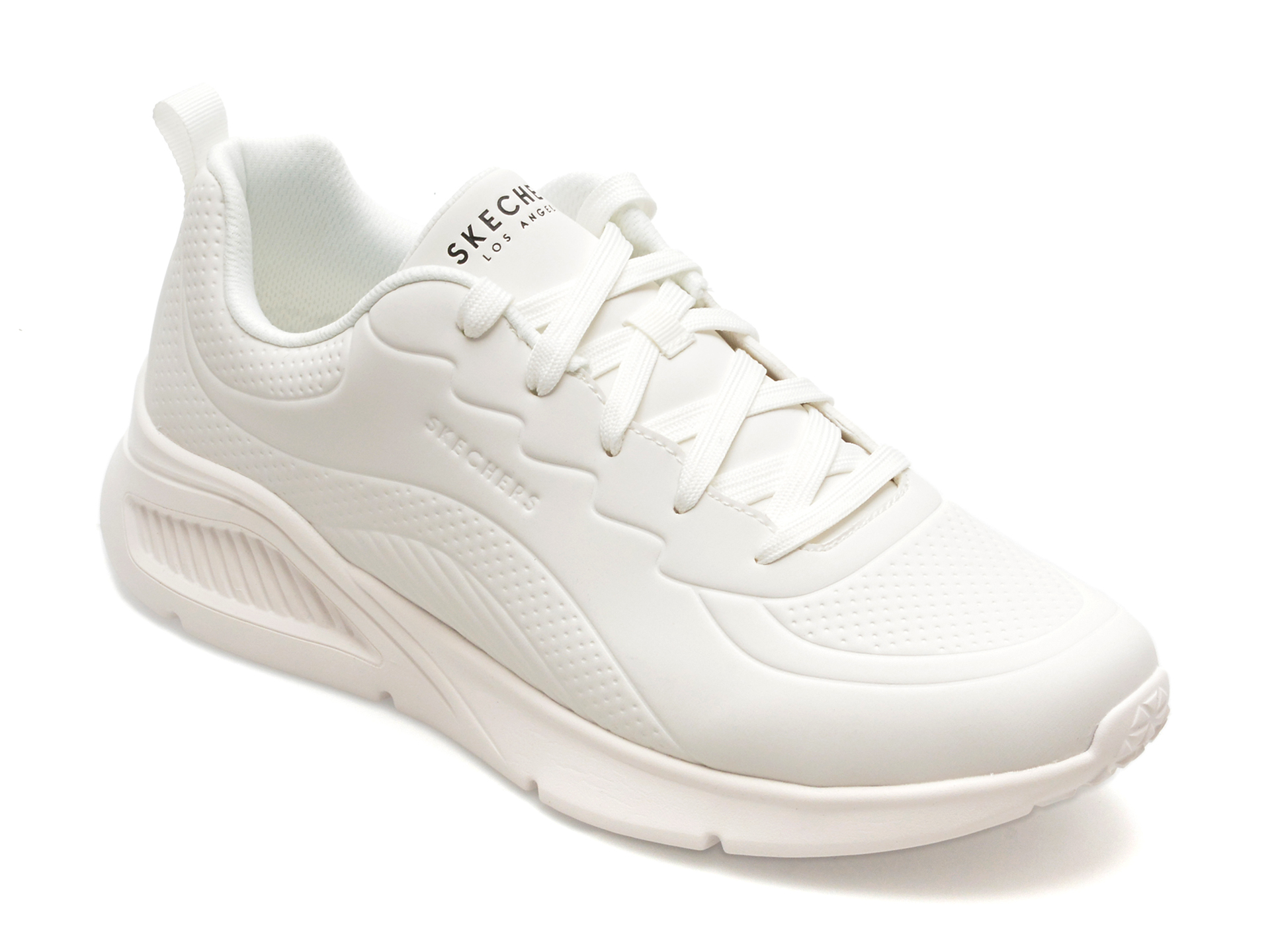 Pantofi sport SKECHERS albi, UNO LITE, din piele ecologica Pantofi sport SKECHERS albi, UNO LITE, din piele ecologica