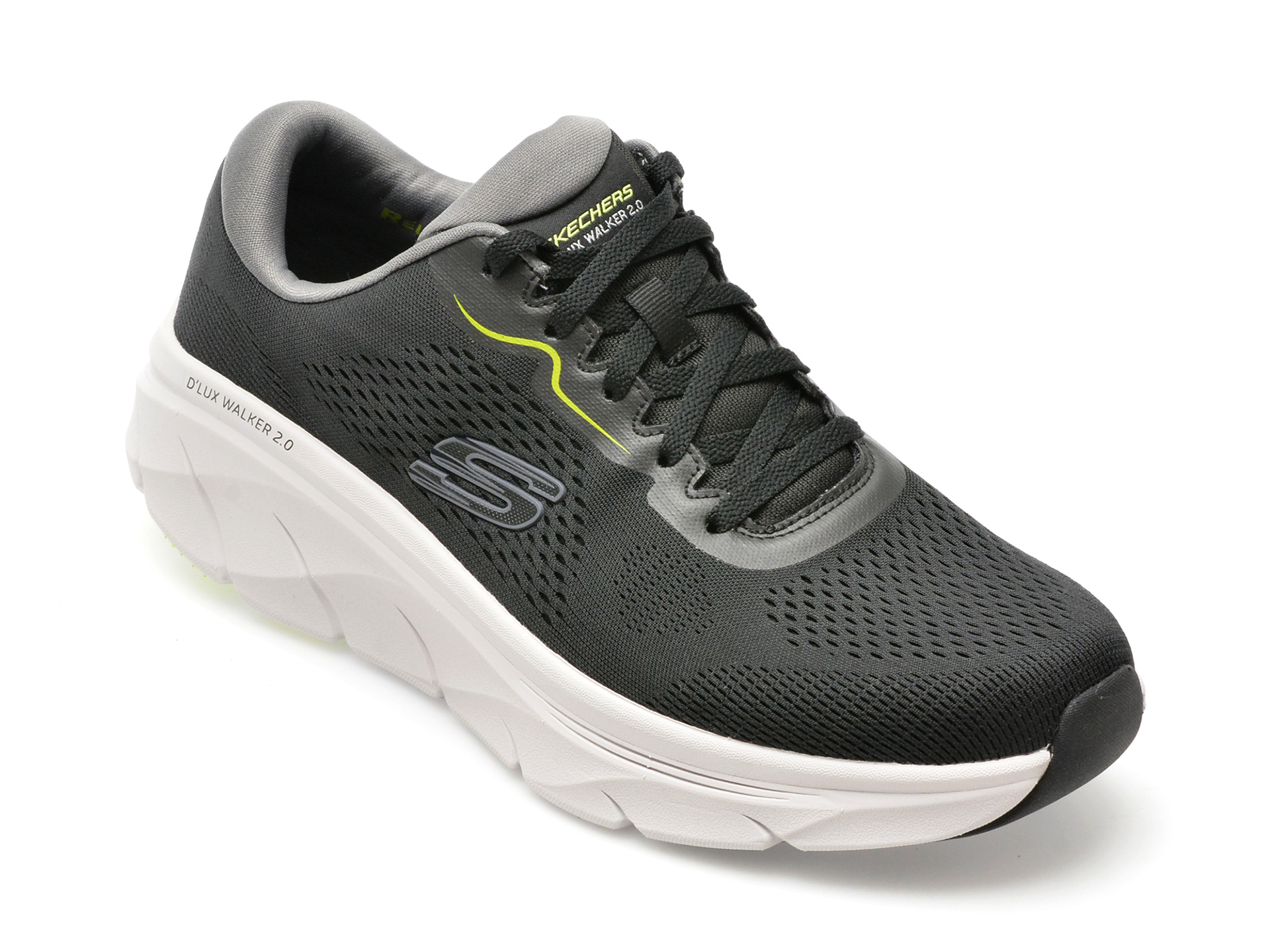 Pantofi sport SKECHERS negri, D LUX WALKER 2.0, din material textil Pantofi sport SKECHERS negri, D LUX WALKER 2.0, din material textil