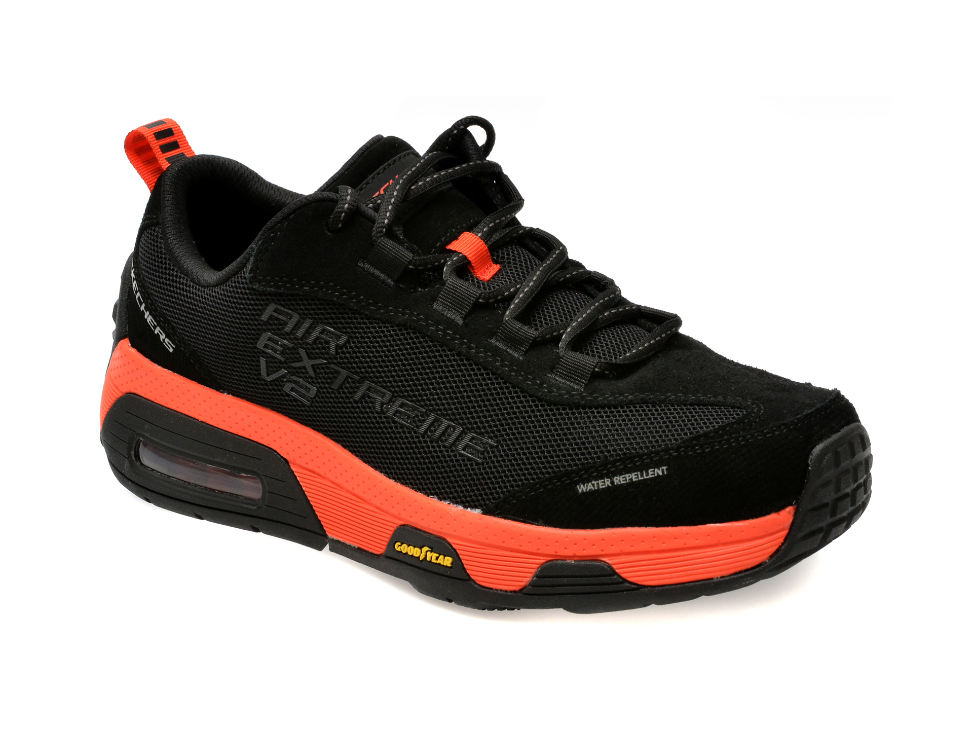 Pantofi sport SKECHERS negri, SKECH-AIR EXTREME V2, din piele intoarsa Pantofi sport SKECHERS negri, SKECH-AIR EXTREME V2, din piele intoarsa