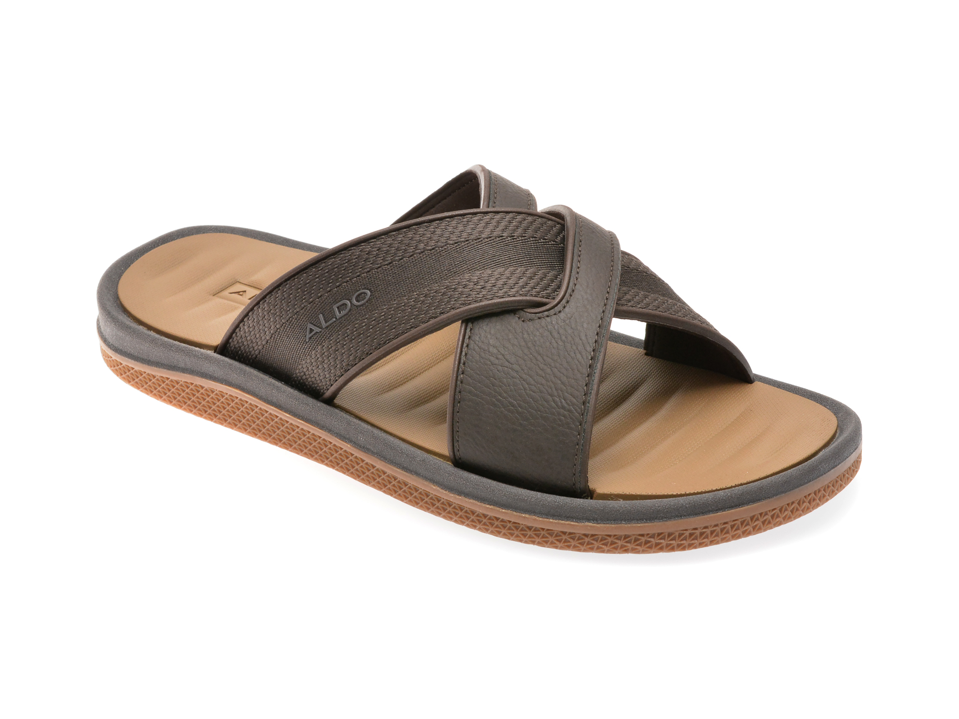 Papuci casual ALDO maro, 13538172, din piele ecologica si material textil Papuci casual ALDO maro, 13538172, din piele ecologica si material textil